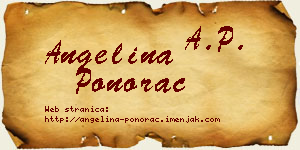 Angelina Ponorac vizit kartica